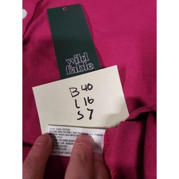 Womens Short Sleeve Boxy Cropped Polo T Shirt Wild Fable Magenta M - Picture 6 of 8